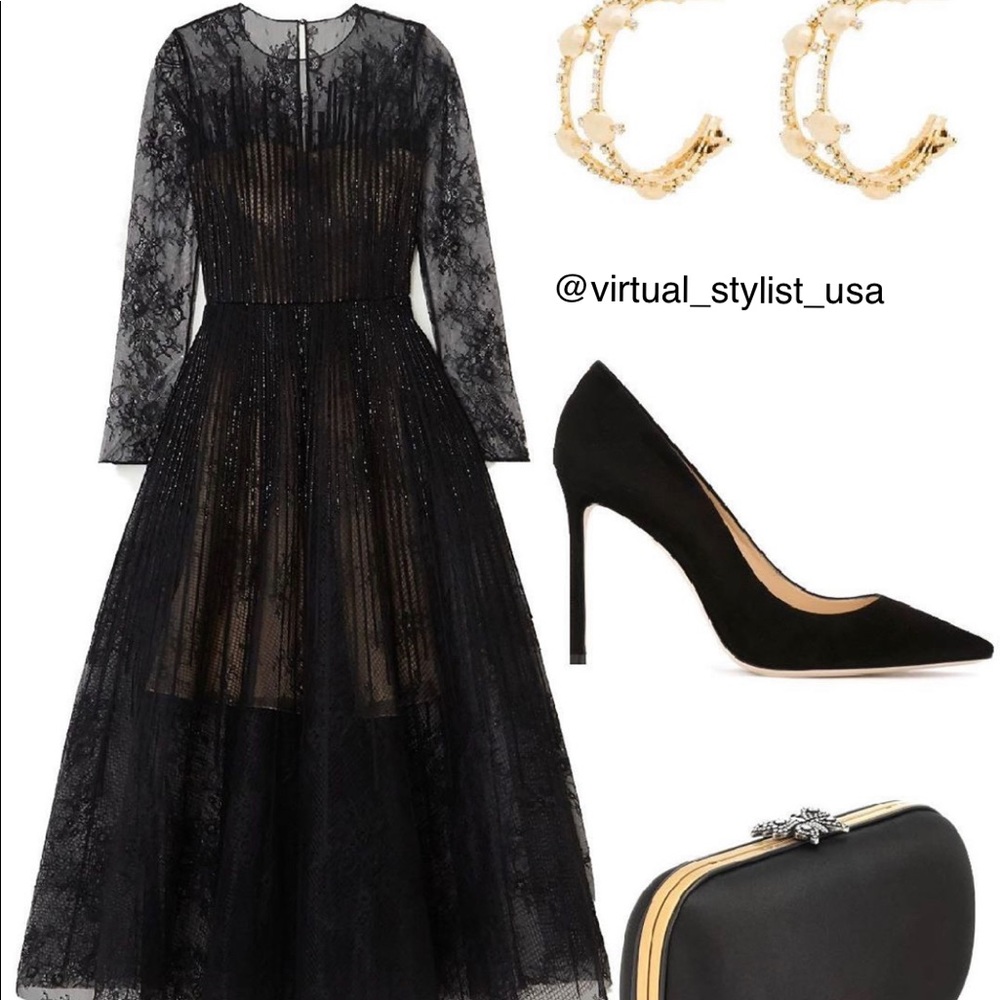 Lace dress, black heels!